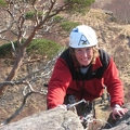 Lucy On 3rd Pitch of  'The Gutter' Pinewall Crag, Pol dubh, Nevis Glen
