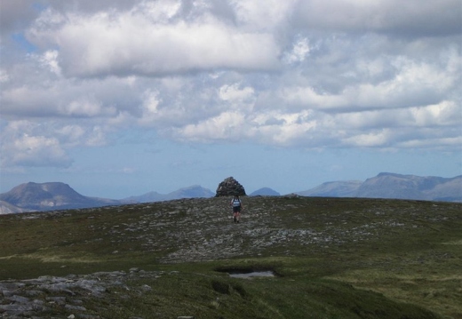 Jackie heading to lunch stop from the summit of Sgurr Nan Ceanniachean