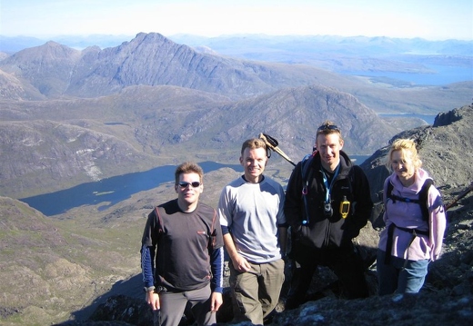 Nigel , Scott, Robert and Sandra (she was trying not to smile) at summit of Sgurr nan Eag