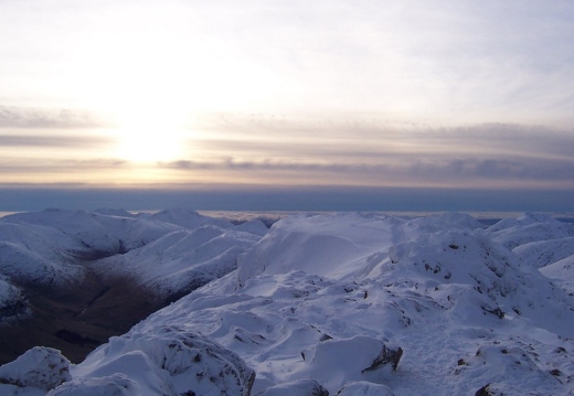 View west from the summit of Buachaille