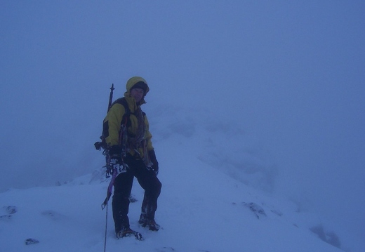 Stuart close to the summit plateau of Ledge Route - weather to get worse!