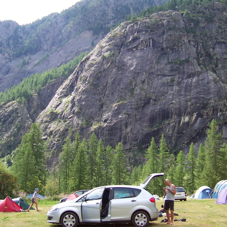 Campsite with Le Fissure in background
