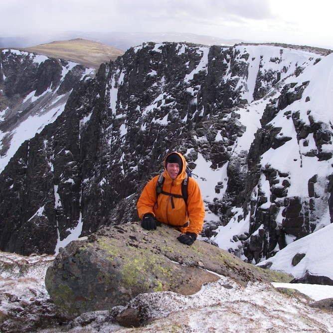 Nigel near the summit of Carn Mor