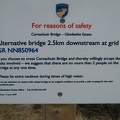Sign on second (rickatty) bridge