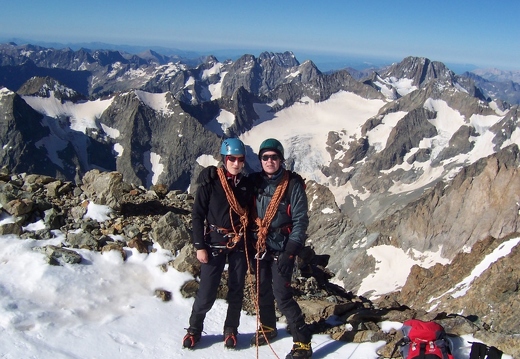 Mont Pelvoux - Stuart & Jeanie on Pelvoux Glacier