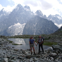 Pic de Neige Cordier - View of Mont Pelvoux on way up to Glacier Blanc Hut