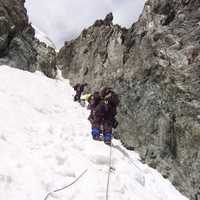 Pic de Neige Cordier - Descending the gully