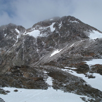 Tisenjoch - 3210m - site where "Ötzi", the 5300 yr old mummy, was found, Finailspitze at the back
