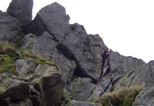 Gashed Crag - Jeanie on another brutal chimney on 6th pitch