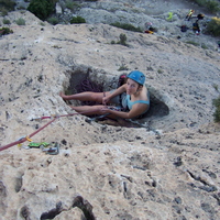 Marin - Jeanie in perfect cave belay for Agust