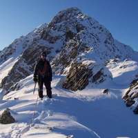 Stuart about to embard on Forcan Ridge