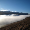 Friday: Escaping the cold below the  inversion on Loch Mullardoch, by heading up Mullach na Maoile