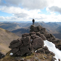 Nigel on top of a dodgy slab on top of one of the pinnacles