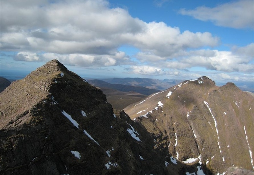 looking back at Sgurr Fiona with Sgurr Creag an Eich right