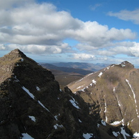 looking back at Sgurr Fiona with Sgurr Creag an Eich right