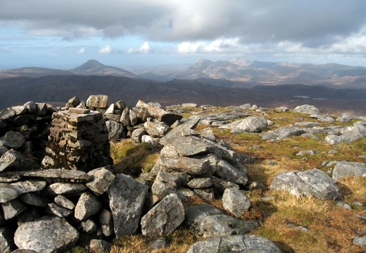 The Northern hills (including Ben Stack, Arkle and Foinaven) from Beinn Leoid, 21st March 2009