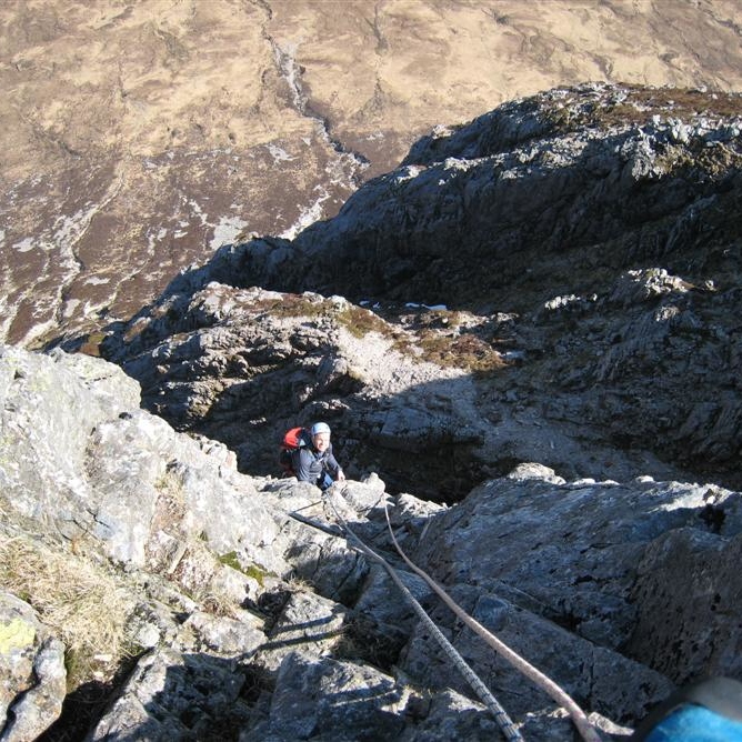 Scott approaching the top of pitch 4