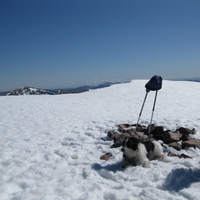 Heavy cornicing on Braeriach summit