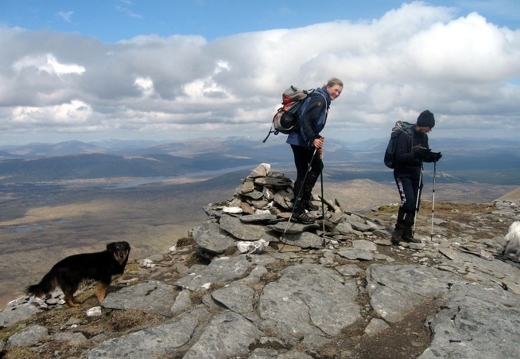 Jean Y at the summit of Beinn Achaladair (or, at least, a cairn near it), the last Munro in her round