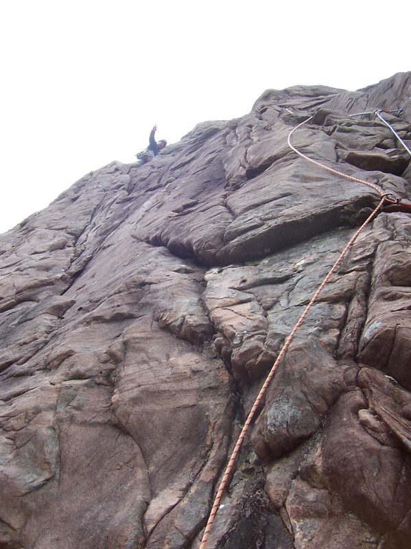 Sword of Gideon - Belay at top of 2nd pitch.JPG