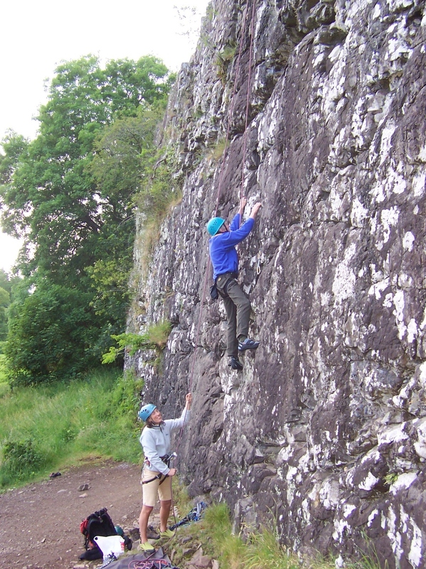 Benny Beg - Jeanie _amp_ John climbing on New Beginning.JPG