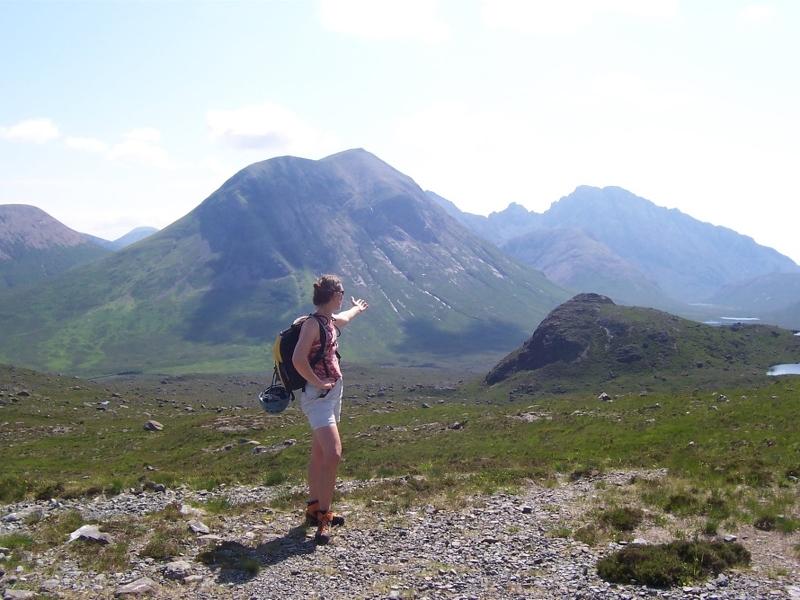 Jeanie with Marsco _amp_ Bla Bheinn behind.JPG