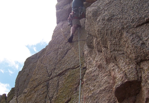Meikle Partans - Coming up to superb crux moves on Shallow Diedre