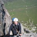 Lucy arriving at top of pitch 2 on Agags