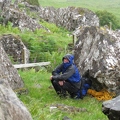 Lewis in the rain at Staffin