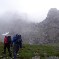 Tower Ridge - Euan & Lewis heading for Tower Ridge
