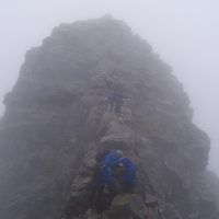 Tower Ridge - Lewis & Euan heading for Tower Gap