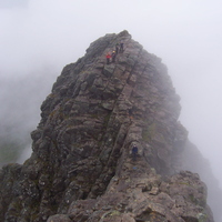 Tower Ridge - Lewis & Euan waiting patiently at Gap