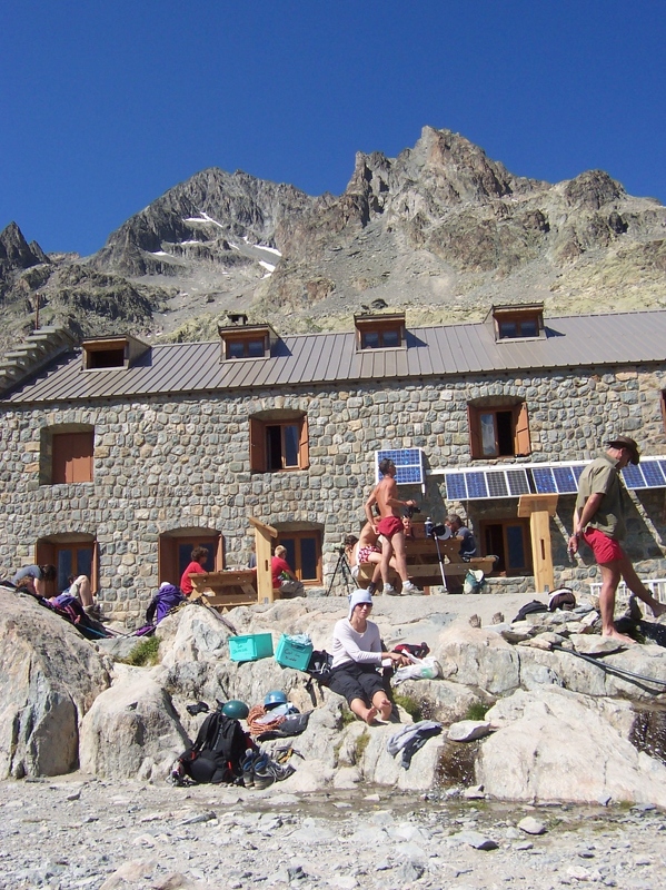 Des Agneaux - Time to relax at Glacier Blanc Hut.JPG