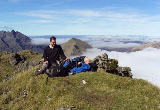 Freya and Iain on the summit of Garbh Bheinn