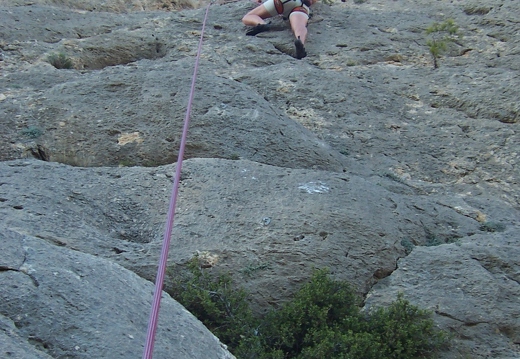 Forada - Jeanie top-roping the right hand car park route