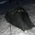 Frosty tent by moonlight