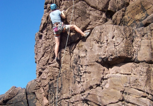 Jeanie 2nding Rockette's climb