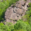 Quayfoot Buttress - climbers belayed at top of 1st pitch of Aberation