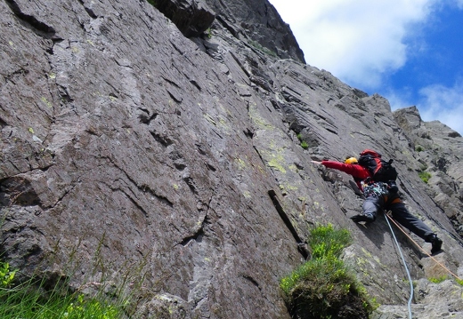 Tophet Wall - Stuart leading gearless start to pitch 1