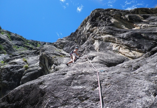 Jeanie on her way up the 4th pitch