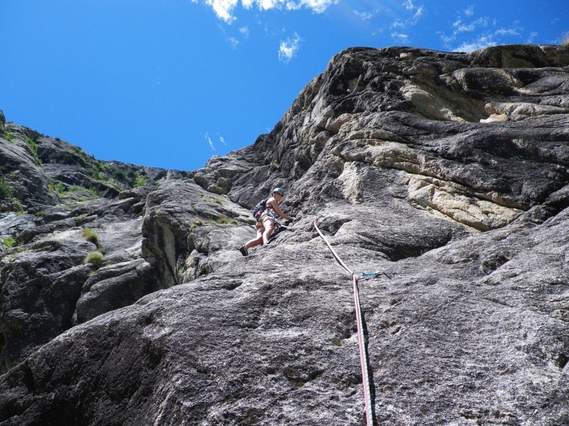 Jeanie on her way up the 4th pitch.JPG