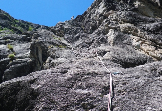 On belay at the end of pitch 4