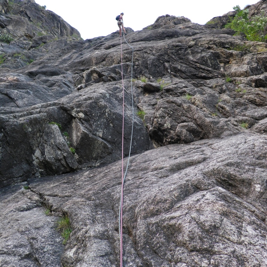 Jeanie on her way down 2nd rappel