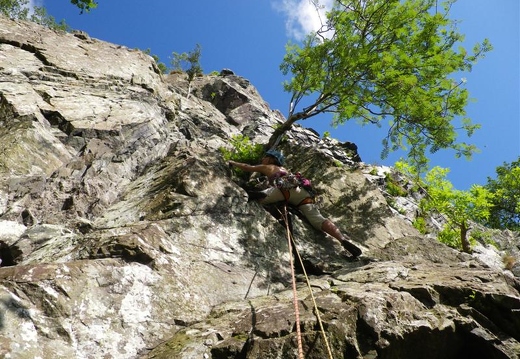 Jeanie on 1st pitch of Eve, Shepherd's Crag