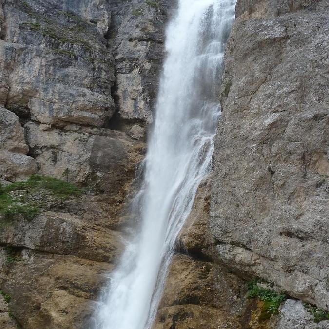 The lower section of the waterfall