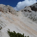Scree slope at the end of the Ivano Dibona