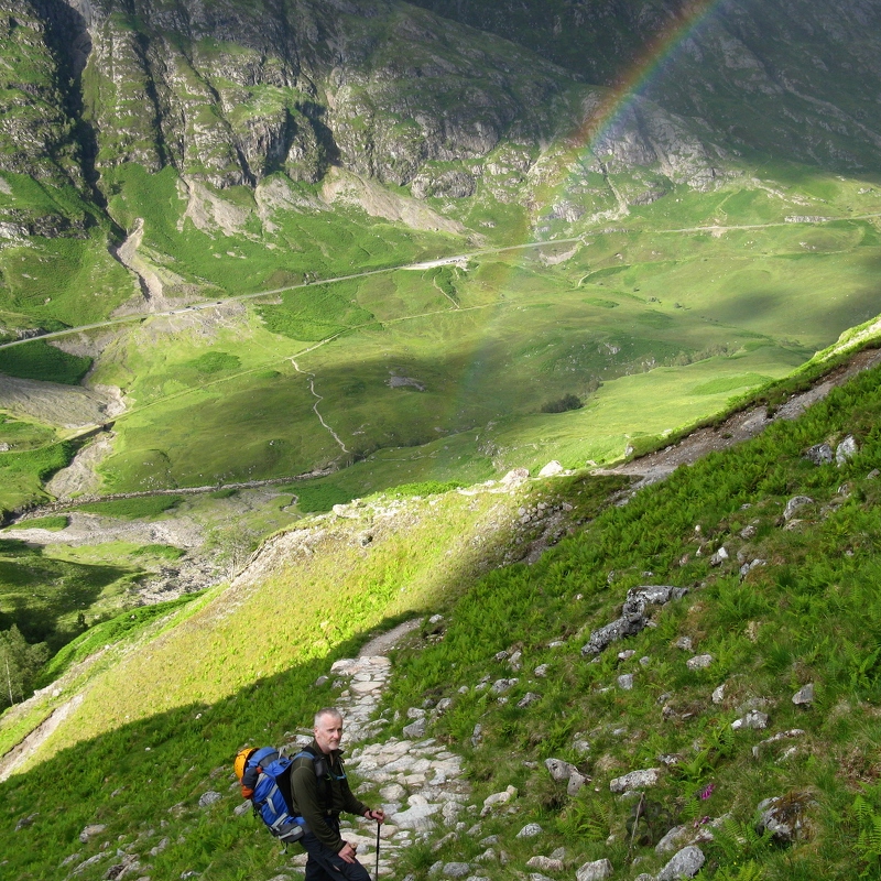 Rainbow on descent from Stob Coire nan Lochan