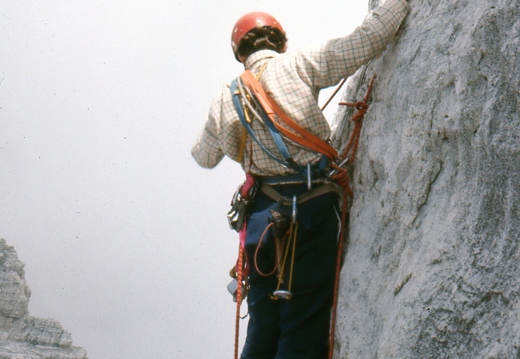 Alastair Wilson - Alex Agnew climbing on Campanile Basso_ Dolomites_ 1976