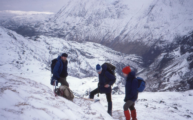 Duncan Tom Ivor on slopes of An Garbhanach glen nevis march 83.jpg