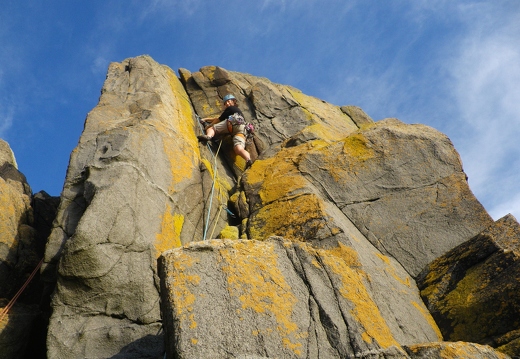 Jeanie on the aptly named Yellow Crack